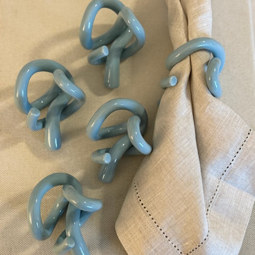 Blue Set of 5 Napkin Rings